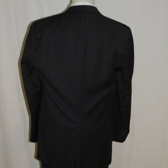Burberrys Prorsum Super 100 Blue Stripe Two Button Suit 42XL